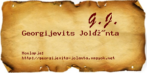 Georgijevits Jolánta névjegykártya